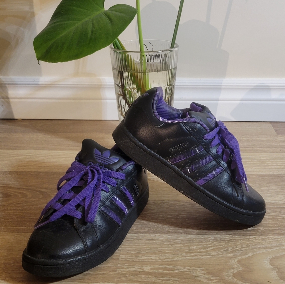 Adidas Campus Black and Purple Sneakers